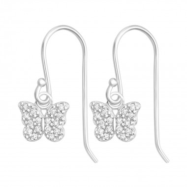 Butterfly - 925 Sterling Silver Earrings with CZ SD40139