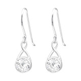 Pear - 925 Sterling Silver Earrings with CZ SD40143