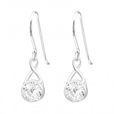 Pear - 925 Sterling Silver Earrings with CZ SD40143