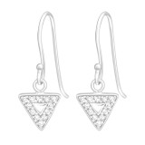 Triangle - 925 Sterling Silver Earrings with CZ SD40622