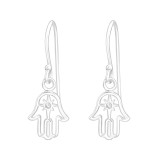 Hamsa - 925 Sterling Silver Earrings with CZ SD41274