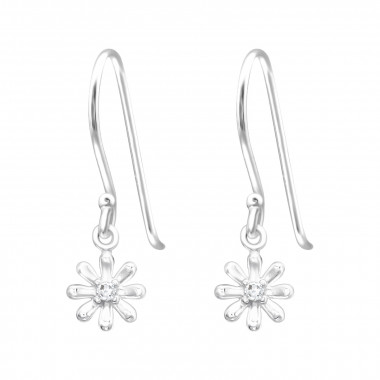 Flower - 925 Sterling Silver Earrings with CZ SD41275