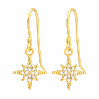 Northern Star - 925 Sterling Silver Earrings with CZ SD41990