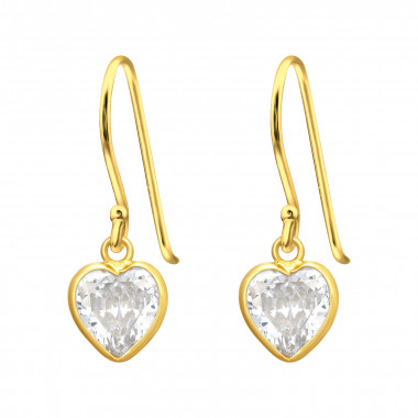 Heart - 925 Sterling Silver Earrings with CZ SD42070
