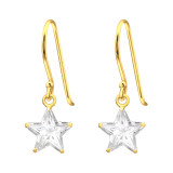 Star - 925 Sterling Silver Earrings with CZ SD42073