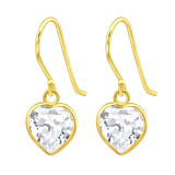 Heart - 925 Sterling Silver Earrings with CZ SD42074