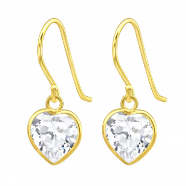 Heart - 925 Sterling Silver Earrings with CZ SD42074