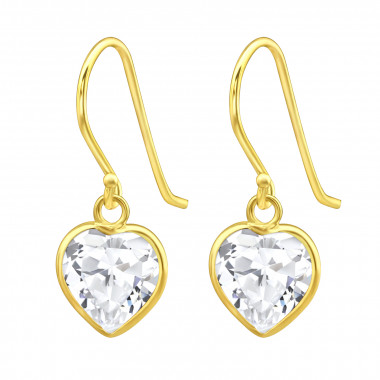Heart - 925 Sterling Silver Earrings with CZ SD42074