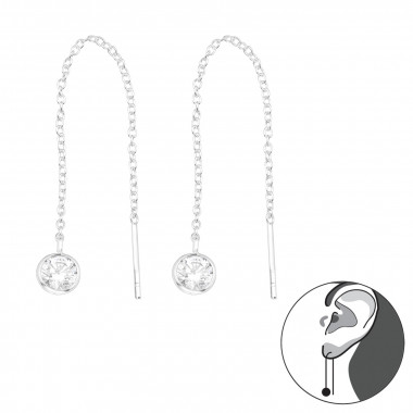 Round - 925 Sterling Silver Earrings with CZ SD43080