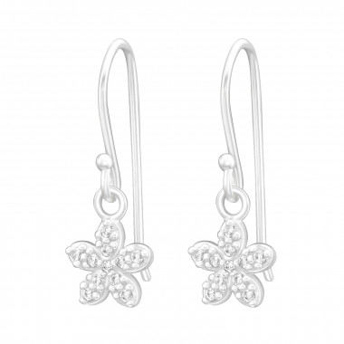 Flower - 925 Sterling Silver Earrings with CZ SD43454