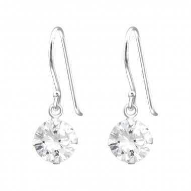 Round - 925 Sterling Silver Earrings with CZ SD43812