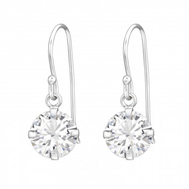 Round - 925 Sterling Silver Earrings with CZ SD43812