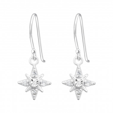 Northern Star - 925 Sterling Silver Earrings with CZ SD44314