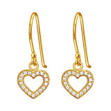 Heart - 925 Sterling Silver Earrings with CZ SD44322