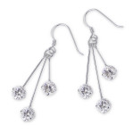 Hanging Circles - 925 Sterling Silver Earrings with CZ SD4443 Hanging Circles - 925 Sterling Silver Earrings with CZ SD4443