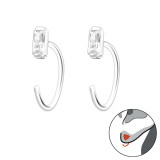 Baguette - 925 Sterling Silver Earrings with CZ SD44676