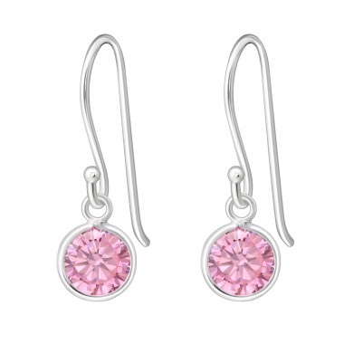 Round - 925 Sterling Silver Earrings with CZ SD446