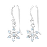 Snowflake - 925 Sterling Silver Earrings with CZ SD45613