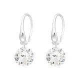 Round 8mm - 925 Sterling Silver Earrings with CZ SD45811