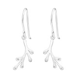 Leaf - 925 Sterling Silver Earrings with CZ SD45974