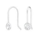 Round 4mm - 925 Sterling Silver Earrings with CZ SD49586
