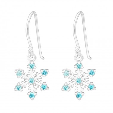Snowflake - 925 Sterling Silver Earrings with CZ SD5790