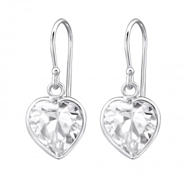 Heart - 925 Sterling Silver Earrings with CZ SD6457