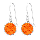 Round - 925 Sterling Silver Earrings with CZ SD659