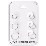 Hoops - 925 Sterling Silver Ear Hoop Sets & Jewelry on Cards SD28460