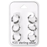 Bali Hoops - 925 Sterling Silver Ear Hoop Sets & Jewelry on Cards SD28465