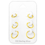 Hoops 8Mm, 10mm And 12mm - 925 Sterling Silver Ear Hoop Sets & Jewelry on Cards SD38540