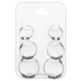 Bali Hoops - 925 Sterling Silver Ear Hoop Sets & Jewelry on Cards SD45128