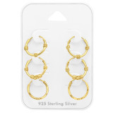 Bali Hoops - 925 Sterling Silver Ear Hoop Sets & Jewelry on Cards SD45131