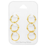 Bali Hoops - 925 Sterling Silver Ear Hoop Sets & Jewelry on Cards SD45131