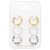 Bali Hoops - 925 Sterling Silver Ear Hoop Sets & Jewelry on Cards SD45132