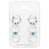 Bali Hoops - 925 Sterling Silver Ear Hoop Sets & Jewelry on Cards SD45135