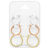 French Lock - 925 Sterling Silver Ear Hoop Sets & Jewelry on Cards SD47316