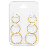12-14-16Mm - 925 Sterling Silver Ear Hoop Sets & Jewelry on Cards SD48904