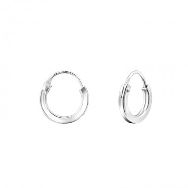 10mm tiny - 925 Sterling Silver Hoop Earrings SD14997