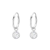 12mm Hoops with Circles - 925 Sterling Silver Hoop Earrings SD1660