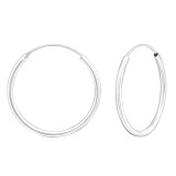 30mm endless - 925 Sterling Silver Hoop Earrings SD1716