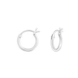 10mm classic - 925 Sterling Silver Hoop Earrings SD18216