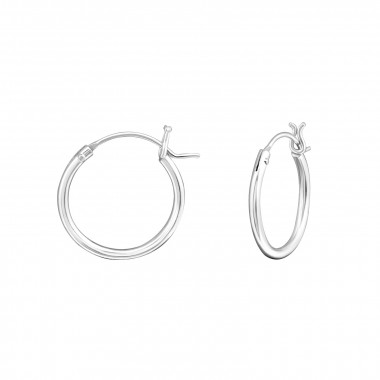 14mm classic - 925 Sterling Silver Hoop Earrings SD18217