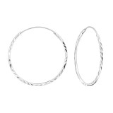 30mm endless - 925 Sterling Silver Hoop Earrings SD18226