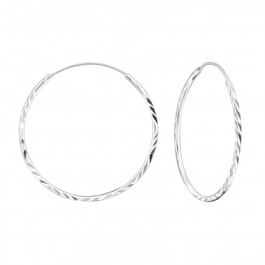 30mm endless - 925 Sterling Silver Hoop Earrings SD18226