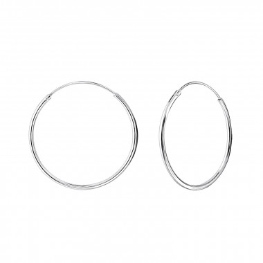 25mm Round - 925 Sterling Silver Hoop Earrings SD20583