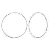 35mm Round - 925 Sterling Silver Hoop Earrings SD20584