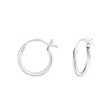 12mm Round - 925 Sterling Silver Hoop Earrings SD21803