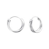 12mm Twist - 925 Sterling Silver Hoop Earrings SD21804