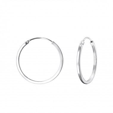 25mm Round - 925 Sterling Silver Hoop Earrings SD22682